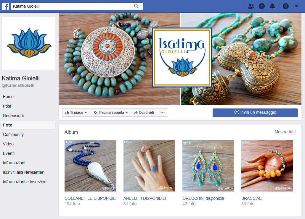 Acquista su Facebook i gioielli di Katima