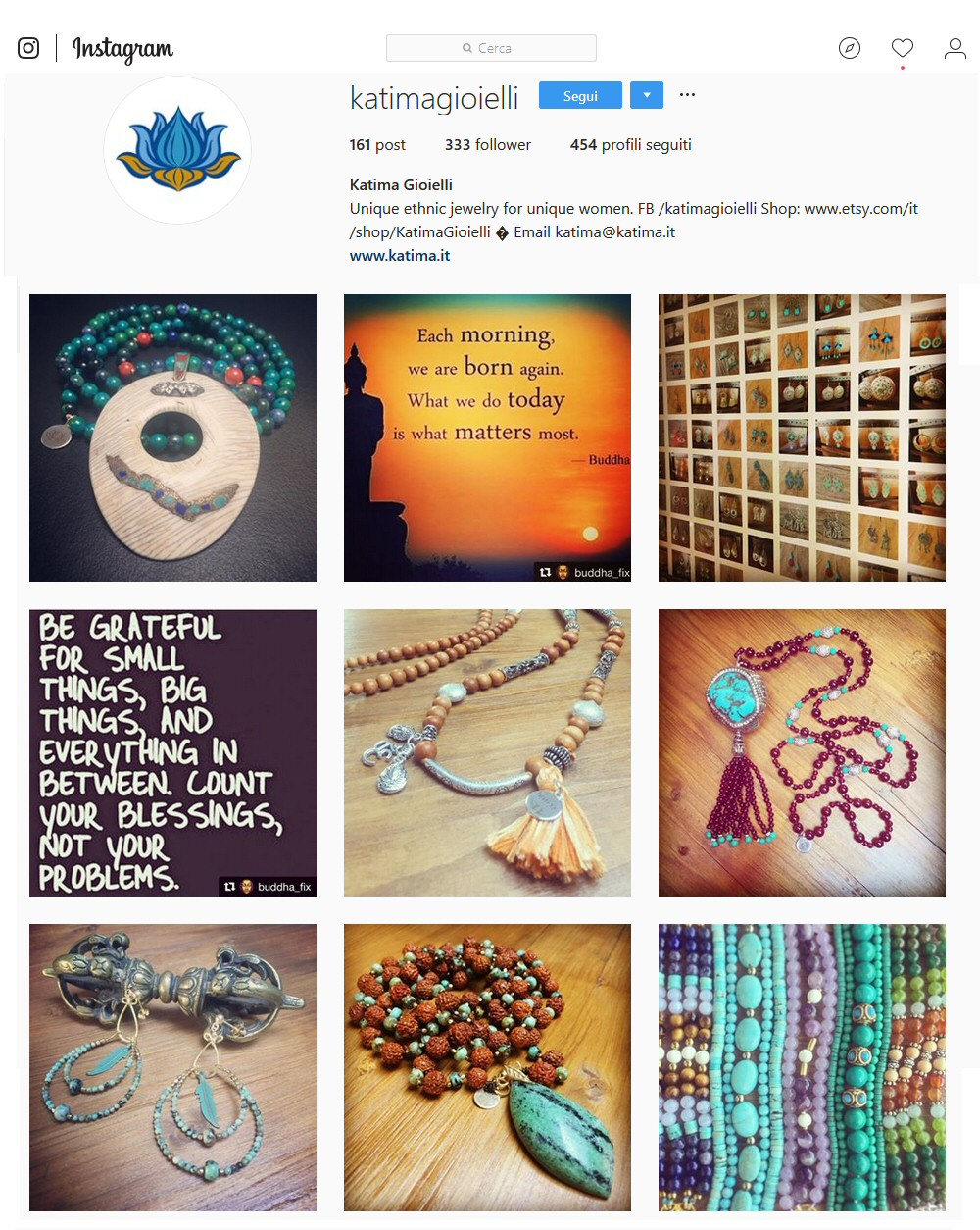Scorri su Instagram i gioielli di Katima
